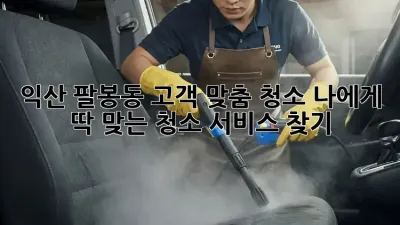 익산 팔봉동 고객 맞춤 청소: 나에게 딱 맞는 청소 서비스 찾기